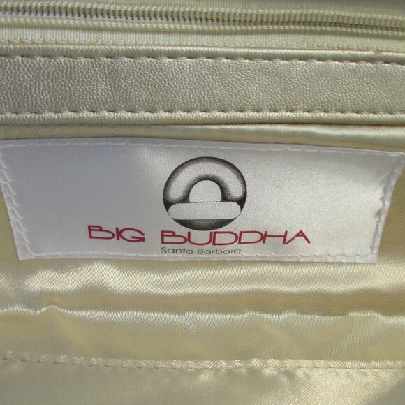 Big Buddha Woven Tan/Gold Clutch Bag - Like New - 12"x4.5" - Picture 6 of 16